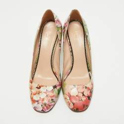 Pre Owned Gucci Multicolor Bloom Print Leather Pumps Size 40