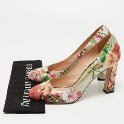 Pre Owned Gucci Multicolor Bloom Print Leather Pumps Size 40