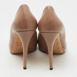 Pre Owned Gucci Beige Leather New Hollywood Horsebit Pumps Size 39.5