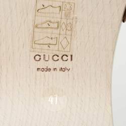 Gucci White Floral Print Canvas and Leather Icon Bit Wooden Clogs Size 41