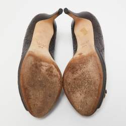 Pre Owned Gucci Brown Guccissima Leather Kid Horsebit Pumps Size 36.5