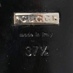 Pre Owned Gucci Light Blue Glossy Leather Horsebit Loafers Size 37.5