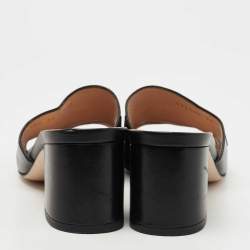 Gucci Black Leather Zumi Slide Sandals Size 38