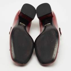 Gucci Burgundy Leather Horsebit Mary Jane Flats Size 39.5