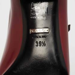 Gucci Burgundy Leather Horsebit Mary Jane Flats Size 39.5