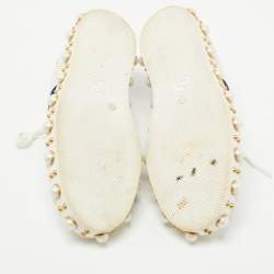 Gucci White Leather Pearl Embellished New Ace Sneakers Size 38.5