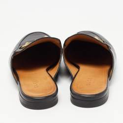 Pre Owned Gucci Black Leather Princetown Mules Size 37.5  