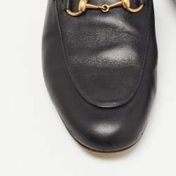 Pre Owned Gucci Black Leather Princetown Mules Size 37.5  