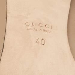 Gucci Beige Leather Horsebit Block Heel Loafer Pumps Size 40