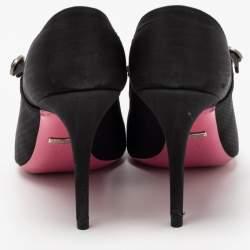 Gucci Black Fabric Virginia Mary Jane Pumps Size 36.5