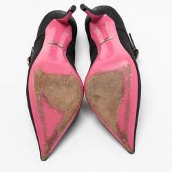 Gucci Black Fabric Virginia Mary Jane Pumps Size 36.5