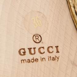 Gucci Gold Guccissima Leather Icon Bit Clog Size 36 