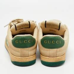 Gucci  Multicolor Nubuck Leather and Canvas Screener Sneakers Size 39