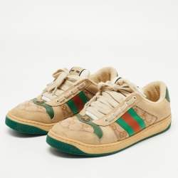 Gucci  Multicolor Nubuck Leather and Canvas Screener Sneakers Size 39