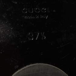 Pre Owned Gucci Brown Leather GG Marmont Thong Flats Size 37.5