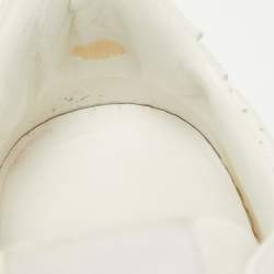 Pre Owned Gucci White Leather GG Embossed Perforated Leather Trainers Sneakers Size 36