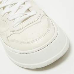 Pre Owned Gucci White Leather GG Embossed Perforated Leather Trainers Sneakers Size 36
