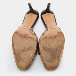 Gucci Beige/Brown GG Canvas and Leather Horsebit Mules Size 39