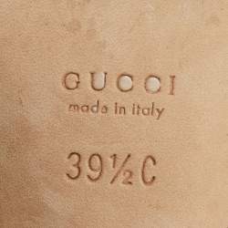 مملوكة مسبقًا Gucci Red Pleated Fabric Slide Sandals Size 39.5