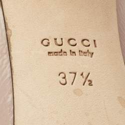 Pre Owned Gucci Dusty Pink Patent Leather Interlocking G Peep Toe Pumps Size 37.5