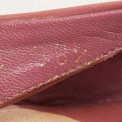 Pre Owned Gucci Pink Guccissima Patent Leather Penelope Espadrille Wedge Sandals Size 38.5