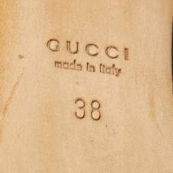 Pre Owned Gucci Black Guccissima Leather New Hollywood Horsebit Peep-Toe Platform Pumps Size 38