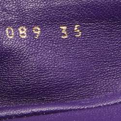 Pre Owned Gucci Purple Leather Tassel Ballet Flats Size 35