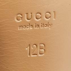 مملوكة مسبقًا Gucci Metallic Gold Leather Braided Slide Sandals Size 42.5