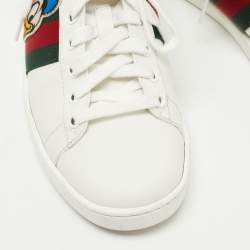 Gucci x Disney White Leather Donald Duck Ace Sneakers Size 38