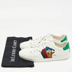 Gucci x Disney White Leather Donald Duck Ace Sneakers Size 38