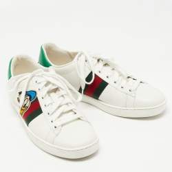 Gucci x Disney White Leather Donald Duck Ace Sneakers Size 38