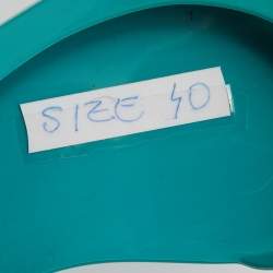 Pre Owned Gucci Turquoise Blue Jelly Interlocking GG Marola Ballet Flats Size 40