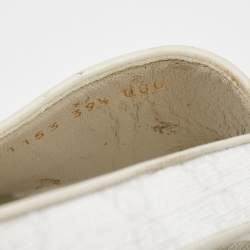 Gucci White GG Supreme Canvas Angelina Platform Sandals Size 39.5