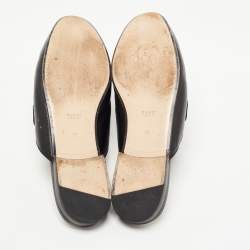 Gucci Black Leather Princetown Flat Mules Size 38