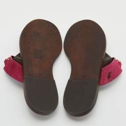 Pre Owned Gucci Pink Suede Horsebit Thong Flat Sandals Size 39