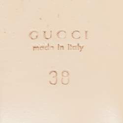 Pre Owned Gucci Silver Knotted Leather Flat Slides Size 38