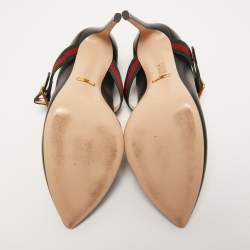 Pre Owned Gucci Black Leather Sylvie Pumps Size 39