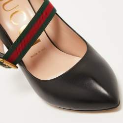 Pre Owned Gucci Black Leather Sylvie Pumps Size 39