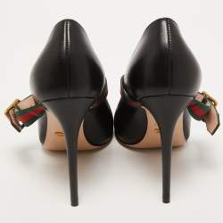 Pre Owned Gucci Black Leather Sylvie Pumps Size 39