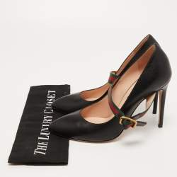 Pre Owned Gucci Black Leather Sylvie Pumps Size 39