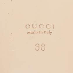 Pre Owned Gucci Metallic Pink Knotted Leather Flat Slides Size 38