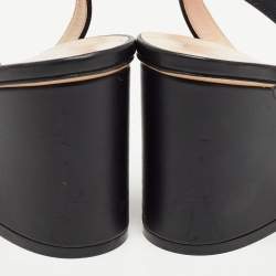 Gucci Black Leather GG Marmont Ankle Strap Sandals Size 39