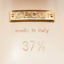 Pre Owned صندل غوتشي جي جي مارمونت جلد أحمر بحزام للكاحل مقاس 37.5