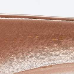 مملوكة مسبقًا Gucci Pink Patent Leather Horsebit Peep Toe Wedge Pumps Size 40