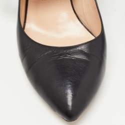 Gucci Black Leather Sylvie Mary Jane Pumps Size 39