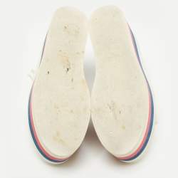 Gucci White Leather Peggy Platform Sneakers Size 38.5