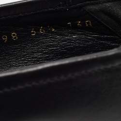 Pre Owned Gucci Black Leather Horsebit Foldable Loafers Size 36.5