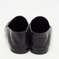 Pre Owned Gucci Black Leather Horsebit Foldable Loafers Size 36.5