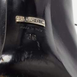 Pre Owned Gucci Black Leather Kim Ankle Boots Size 39