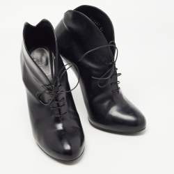 Pre Owned Gucci Black Leather Kim Ankle Boots Size 39